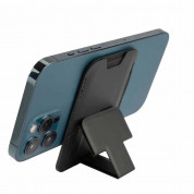4smarts UltiMag ErgoFold Magnetic Kickstand Wallet - кожен портфейл (джоб) с вградена поставка за прикрепяне към iPhone с MagSafe (черен) 5