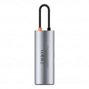 Baseus USB-C Metal Gleam Series 7-in-1 Hub (WKWG020113) - мултифункционален хъб за свързване на допълнителна периферия за устройства с USB-C (тъмносив) 5
