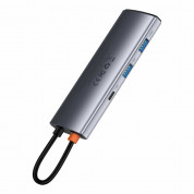 Baseus USB-C Metal Gleam Series 7-in-1 Hub (WKWG020113) - мултифункционален хъб за свързване на допълнителна периферия за устройства с USB-C (тъмносив) 2