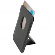 4smarts UltiMag ErgoFold Magnetic Kickstand Wallet - кожен портфейл (джоб) с вградена поставка за прикрепяне към iPhone с MagSafe (тъмносин) 7