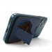 4smarts UltiMag ErgoFold Magnetic Kickstand Wallet - кожен портфейл (джоб) с вградена поставка за прикрепяне към iPhone с MagSafe (тъмносин) 4