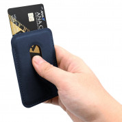 4smarts UltiMag ErgoFold Magnetic Kickstand Wallet - кожен портфейл (джоб) с градена поставка за прикрепяне към iPhone с MagSafe (тъмносин) 5