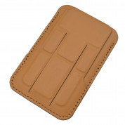 4smarts UltiMag ErgoFold Magnetic Kickstand Wallet - кожен портфейл (джоб) с градена поставка за прикрепяне към iPhone с MagSafe (кафяв) 1