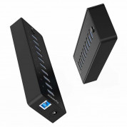Orico USB 10 Port Hub with Power Adapter - 10-портов USB 3.0 хъб със захранване за компютри и лаптопи (черен) 1
