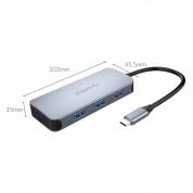 Orico USB-C 6-in-1 Hub - мултифункционален хъб за свързване на допълнителна периферия за устройства с USB-C (тъмносив) 4