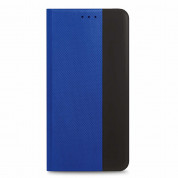 Prio Book Case - кожен калъф с поставка за Samsung Galaxy S22 (черен-син)