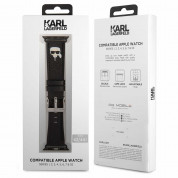 Karl Lagerfeld Karl Head PU Watch Strap - кожена каишка за Apple Watch 42мм, 45мм, 45мм (черен) 1