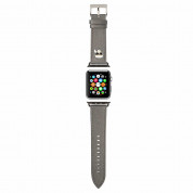 Karl Lagerfeld Karl Head PU Watch Strap - кожена каишка за Apple Watch 42мм, 44мм, 45мм (сребрист)