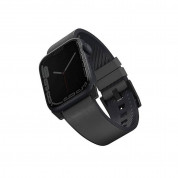 Uniq Straden Leather Hybrid Strap - хибридна каишка за Apple Watch 42мм, 44мм, 45мм (сив)