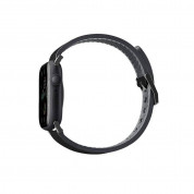 Uniq Straden Leather Hybrid Strap - хибридна каишка за Apple Watch 42мм, 44мм, 45мм (черен) 1