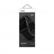 Uniq Straden Leather Hybrid Strap - хибридна каишка за Apple Watch 42мм, 44мм, 45мм (черен) 2