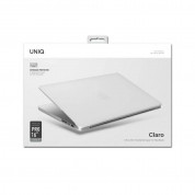 Uniq Claro Slim Hardshell Case - предпазен поликарбонатов кейс, силиконов протектор за клавиатурата и предпазител за камерата за MacBook Pro 16 M1 (2021), MacBook Pro 16 M2 (2023) (прозрачен-мат) 3