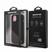 AMG Liquid Silicone Case - дизайнерски силиконов калъф за iPhone 13 (черен-червен) 6