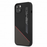 AMG Liquid Silicone Case - дизайнерски силиконов калъф за iPhone 13 (черен-червен)