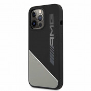 AMG Liquid Silicone Case - дизайнерски силиконов калъф за iPhone 13 Pro (черен-сив)