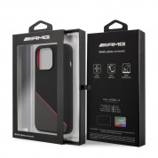 AMG Liquid Silicone Case - дизайнерски силиконов калъф за iPhone 13 Pro (черен-червен) 5