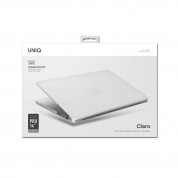 Uniq Claro Slim Hardshell Case - предпазен поликарбонатов кейс, силиконов протектор за клавиатурата и предпазител за камерата за MacBook Pro 14 M1 (2021) (прозрачен- мат) 3