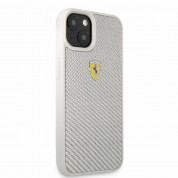 Ferrari Real Carbon Hard Case for iPhone 13 (silver) 1