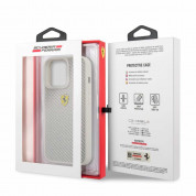 Ferrari Real Carbon Hard Case - хибриден удароустойчив кейс с карбоново покритие за iPhone 13 Pro (сребрист) 5