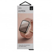 Uniq Aspen Adjustable Braided Band  - текстилна каишка за Apple Watch 42мм, 44мм, 45мм, Ultra 49мм (розов) 7