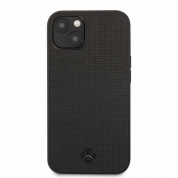 Mercedes-Benz Genuine Leather Meshed Hard Case for iPhone 13 (black) 2