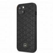 Mercedes-Benz Genuine Leather Quilted Hard Case for iPhone 13 (black)