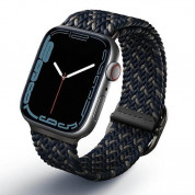 Uniq Aspen Adjustable Braided Band  - текстилна каишка за Apple Watch 42мм, 44мм, 45мм (син)