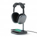 Satechi 2-in-1 Magnetic Wireless Headphone Stand - двойна поставка за слушалки и пад за безжично зареждане (сребрист-черен)	 1