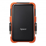 Apacer AC630 2.5 inch USB 3.2 SATA HDD 1TB Military-Grade Shockproof Portable Hard Drive - удароустойчив външен 2.5 инчов хард диск 1TB (черен-оранжев)