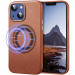 ESR Metro Premium MagSafe Case - кожен (естествена кожа) кейс с MagSafe за iPhone 13 (кафяв) 2