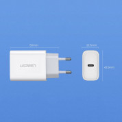 Ugreen Wall Charger USB-C 20W PD - захранване за ел. мрежа 20W с USB-C изход и технология за бързо зареждане (бял) 15