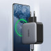 Ugreen GaN Fast Charger 100W USB-C PD Travel Wall Charger - захранване с 2 x USB-C изхода и с технология за бързо зареждане (тъмносив)  3