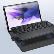 Dux Ducis Wireless Touchpad Keyboard Case - полиуретанов калъф, клавиатура, тракпад и поставка за Samsung Galaxy Tab S7 Plus, Galaxy Tab S7 FE, Galaxy Tab S8 Plus (черен) 5