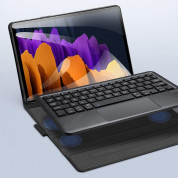 Dux Ducis Wireless Touchpad Keyboard Case - полиуретанов калъф, клавиатура, тракпад и поставка за Samsung Galaxy Tab S7, Galaxy Tab S8 (черен) 5