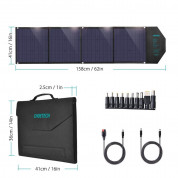 Choetech Foldable Photovoltaic Solar Panel Quick Charge PD 80W - сгъваем соларен панел зареждащ директно вашето устройство от слънцето с DC порт, двва 2xUSB-A и USB-C портове (сив) 9