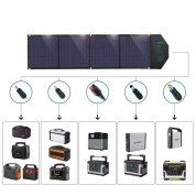 Choetech Foldable Photovoltaic Solar Panel Quick Charge PD 80W - сгъваем соларен панел зареждащ директно вашето устройство от слънцето с DC порт, двва 2xUSB-A и USB-C портове (сив) 8