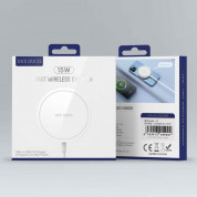 Dux Ducis USB-C Magnetic Wireless Qi Charger 15W - поставка (пад) за безжично зареждане за iPhone с Magsafe (бял) 13
