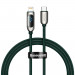 Baseus Digital Display USB-C to Lightning Cable PD 20W (CATLSK-06) - USB-C към Lightning кабел за Apple устройства с Lightning порт (100 см) (зелен) 1