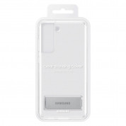 Samsung Clear Standing Cover EF-JG990CT - оригинален удароустойчив хибриден кейс с поставка за Samsung Galaxy S21 FE (прозрачен) 7