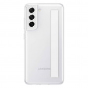 Samsung Protective Clear Strap Cover EF-XG990CWE - оригинален кейс с лента за ръка за Samsung Galaxy S21 FE (бял) 1