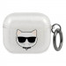 Karl Lagerfeld AirPods 3 Choupette Head Silicone Case - силиконов калъф с карабинер за Apple Airpods 3 (сребрист) 1