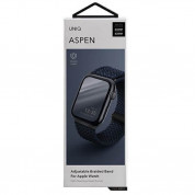 Uniq Aspen Adjustable Braided Band  - текстилна каишка за Apple Watch 42мм, 44мм, 45мм (тъмносин) 9