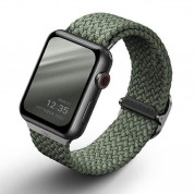 Uniq Aspen Adjustable Braided Band - текстилна каишка за Apple Watch 42мм, 44мм, 45мм, Ultra 49мм (тъмнозелен)