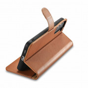iCarer Haitang Leather Wallet Case - кожен (естествена кожа) калъф, тип портфейл за Samsung Galaxy S22 (кафяв) 6