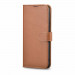 iCarer Haitang Leather Wallet Case - кожен (естествена кожа) калъф, тип портфейл за Samsung Galaxy S22 (кафяв) 2
