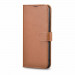 iCarer Haitang Leather Wallet Case - кожен (естествена кожа) калъф, тип портфейл за Samsung Galaxy S22 Ultra (кафяв) 2