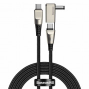 Baseus Flash Series 2-in-1 USB-C & DC (5.5 x 2.5mm) 100W Cable (CA1T2-D01) - USB-C кабел с допълнителен адаптер за лаптопи и бързо зареждане на устройства с USB-C порт (200 см) (черен)