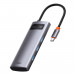 Baseus USB-C Metal Gleam Series 5-in-1 Hub (WKWG020013) - мултифункционален хъб за свързване на допълнителна периферия за устройства с USB-C (тъмносив) 1