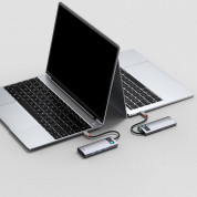 Baseus USB-C Metal Gleam Series 5-in-1 Hub (WKWG020013) - мултифункционален хъб за свързване на допълнителна периферия за устройства с USB-C (тъмносив) 8