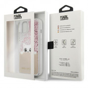 Karl Lagerfeld Liquid Glitter Peek a Boo Case - дизайнерски кейс с висока защита за iPhone 13 (прозрачен) 7